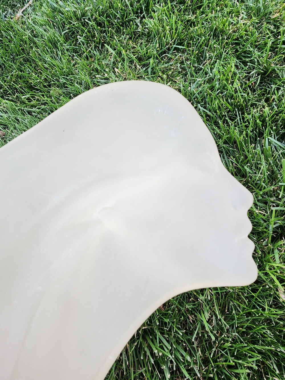 Frosted Lucite Head Sculpture - Cream Decorative Bust - Picture 11 of 13